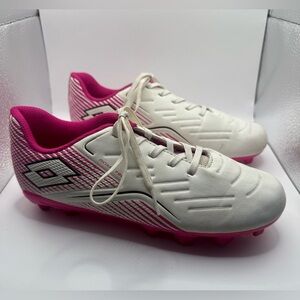 Lotto Kids' Roma 700 Soccer Cleats white and pink size 3